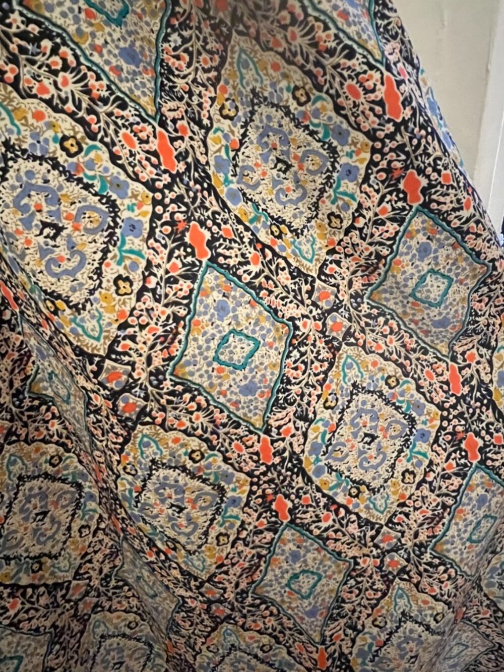 Vintage Kappi Maxi Dress Scarf 34” Bust with matching shawl with fringe - Picture 7 of 7